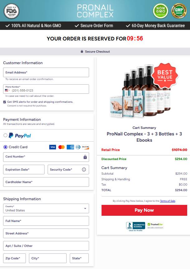ProNail Complex Official Website Secure Order Page